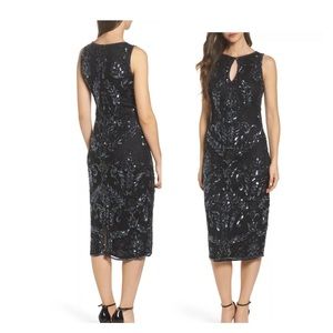 NWT, Pisarro Nights Women’s Beaded Pencil Cocktail Dress, Size 10